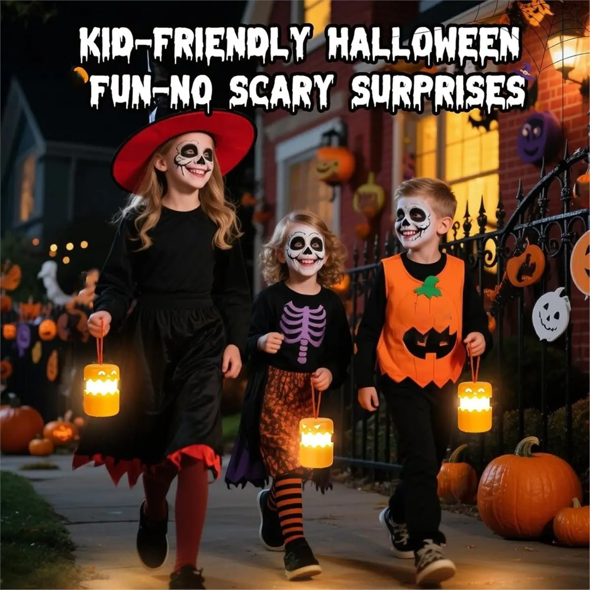 2Pcs Rechargeable Halloween Pumpkin Lantern Light Collapsible Jack O Lantern Battery Operated for Halloween Party