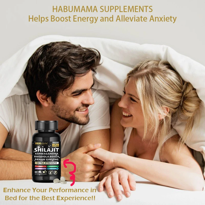 Pure Ingredient 8 in 1 Shilajit, Ashwagandha, Panax Ginseng, Turmeric and Enlargement Pills for Men