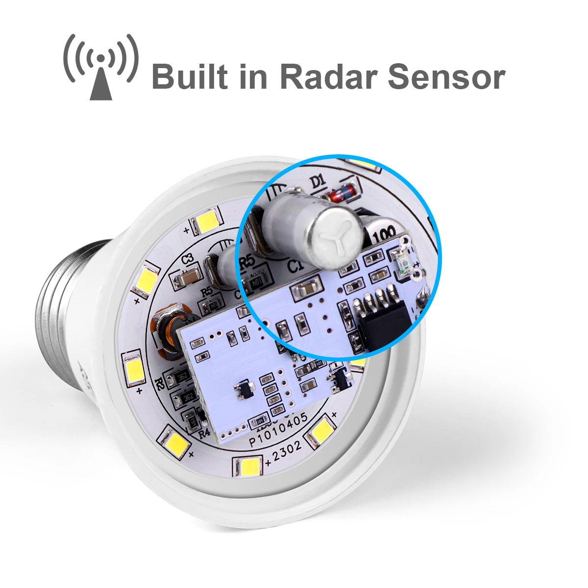 Mikrowellen-Radarerkennung, LED-Glühbirne, 220 V, E27, 12 W, Radar-Bewegungsinduktionslampe, integrierte Radar-/Lichtsensoren für Treppen zu Hause