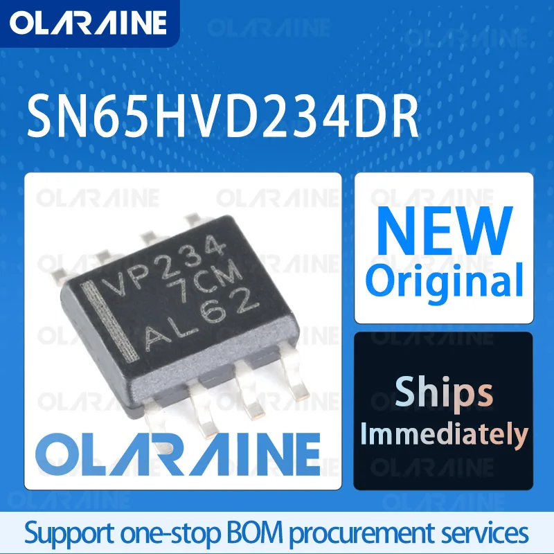 5/10/100Pcs SN65HVD234DR SOIC-8 original ic chip CAN interface RoHS Data rate 1 Mb/s 1 Receiver Voltage 3.6 V