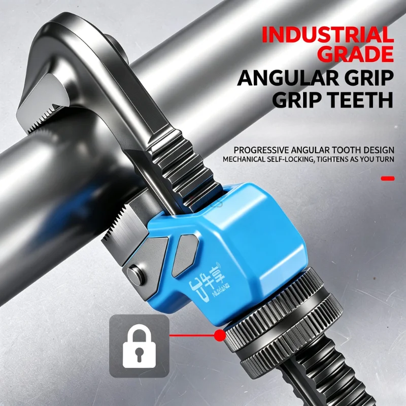 New Adjustable Pipe Wrench Heavy Duty Forged Steel Straight Spanner Universal Plumbing Tool For Plumber Home Repair Hand Tools