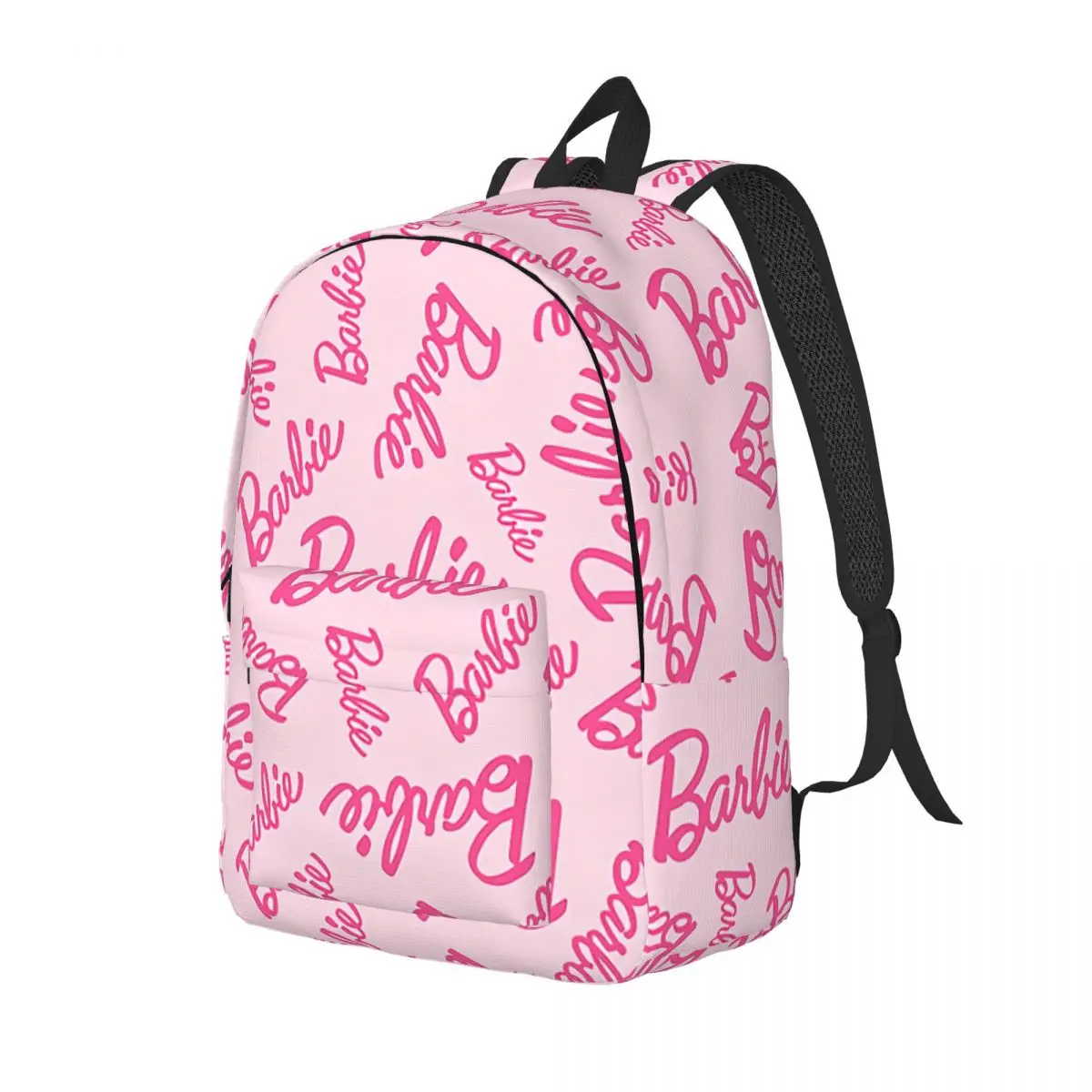 Custom Pink Barbies Doll Pattern Canvas Backpacks for Girls Boys College School Travel Bags Men Women Bookbag Fit 15 Inch Laptop