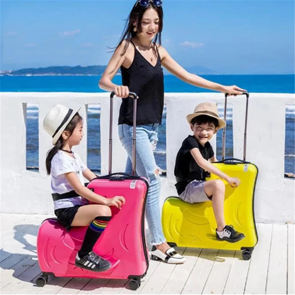 

Cute pony Cartoon Children Rolling Luggage Spinner Suitcase Wheels Students Multifunction Trolley Kids Travel Bag