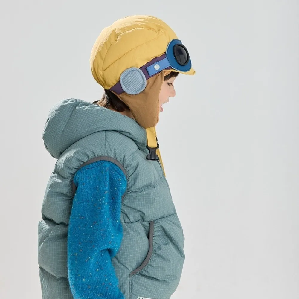 Fashion Windproof Pilot Hat with Glasses Thickned Ear Protection Cap Cold Proof Warm Hat Winter