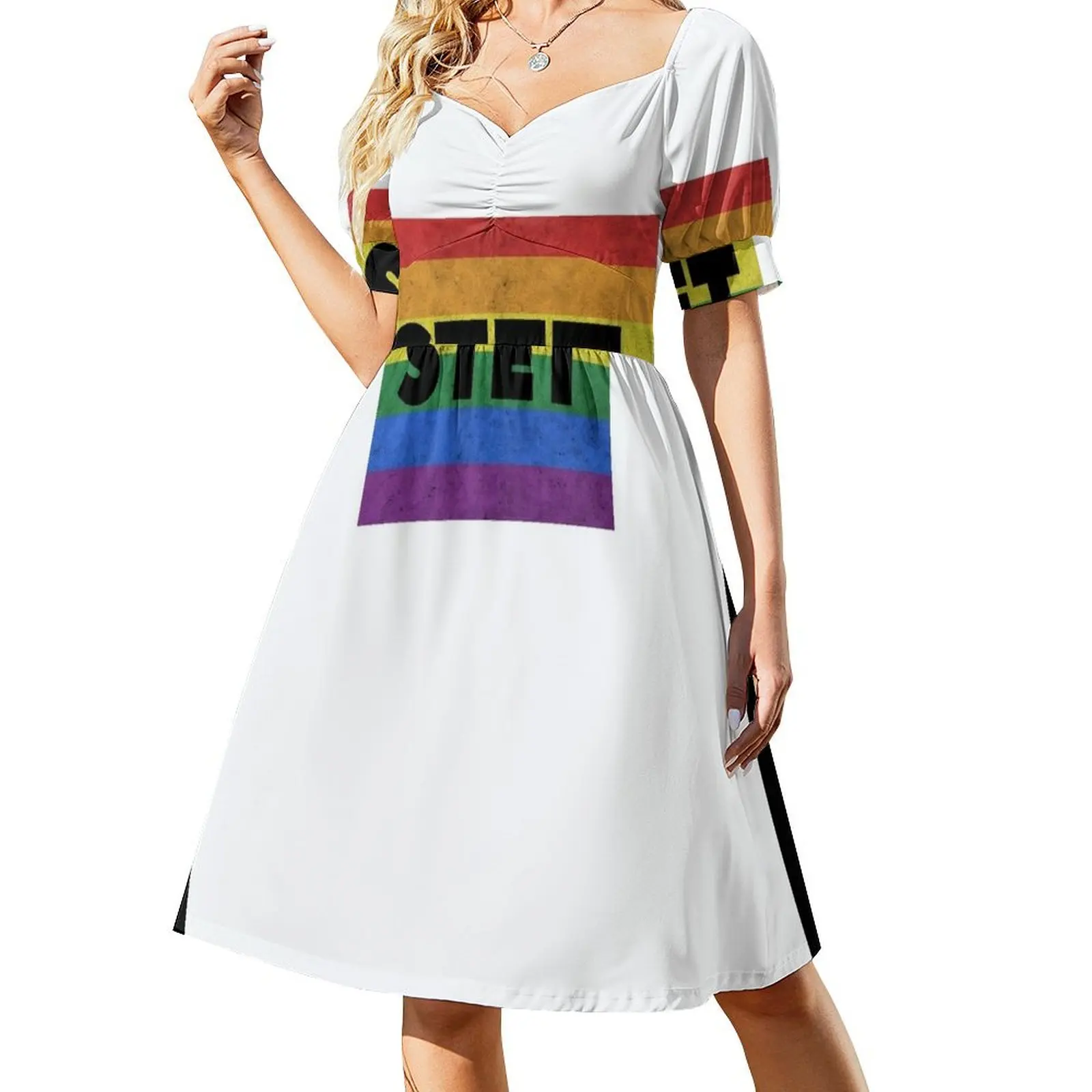 

Rainbow STET Sleeveless Dress elegant dresses for women Summer skirt