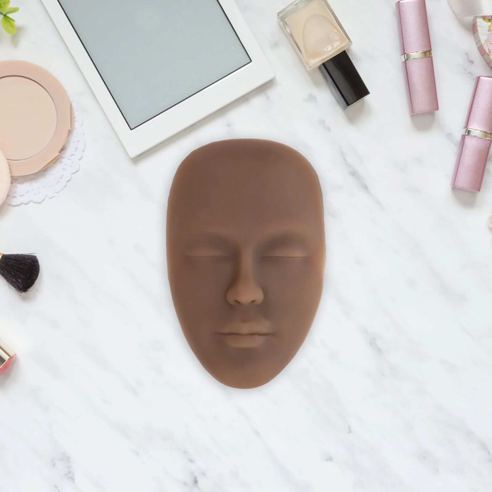 

Lifelike Silicone Full Face Practice Skin for Skill Development Eyebrow Eye Lip Styling Asian Tone Detachable