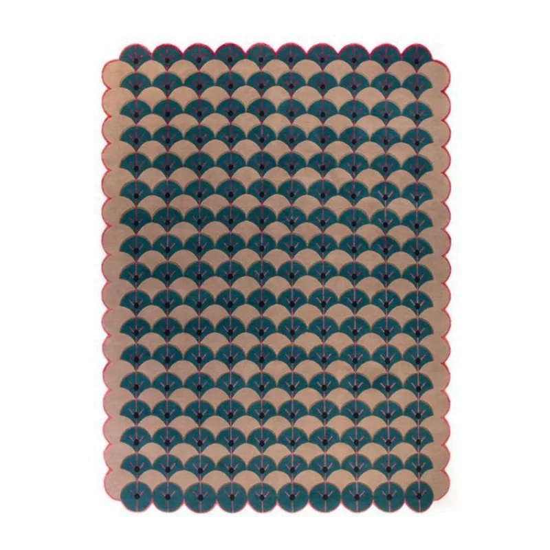 Irregular heavy industry lake blue handmade acrylic wool carpet living room bedroom model room
