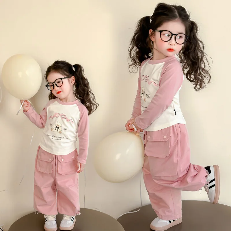 

Baby Girl Clothes Set Size 2-9Y Kid Tee Top&Pants Bottom Clothing Suit Kid Autumn Clothing Set Toddle Girl Casual Fashion Outfit