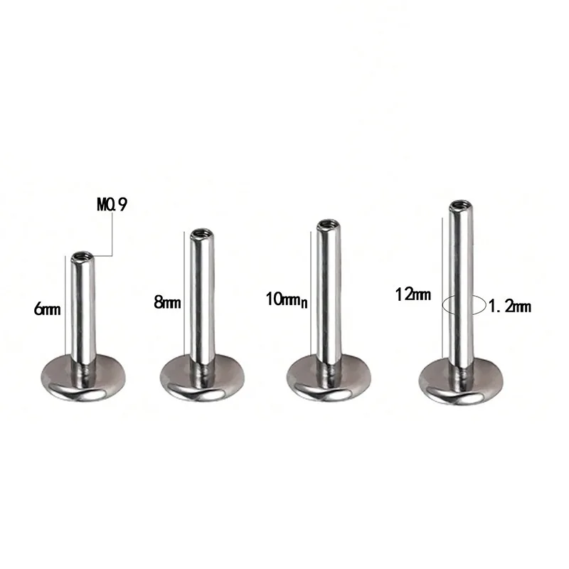 Wholesale  Base ASTM F136 Titanium Jewelry Push In Tunnel Nose Rings Ear Lip Studs Labret Body Piercing Accessories