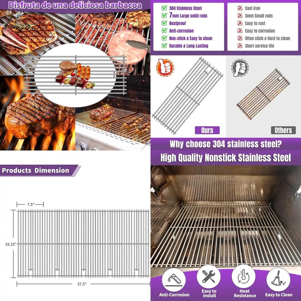 

5-Pack Cooking Grids for 5 Burner 40-Inch Grills - Replacement Parts, Premium Grill Grates, L9000090000