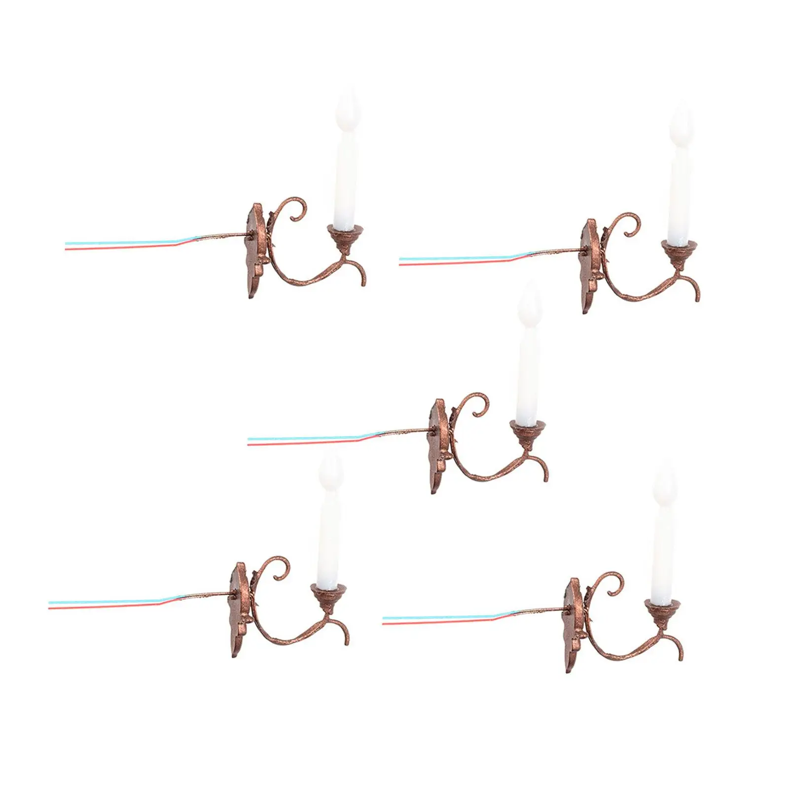 5 قطعة 1:87 مقياس الجدار ملحقات المصابيح محاكاة DIY المشهد الديكور دمية الجدار مصباح نموذج قطار ضوء الشارع نموذج السكك الحديدية #4