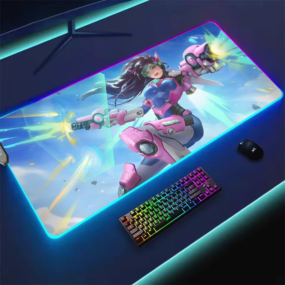 Game O-Overwatch DVA Genji LED Light RGB Luminous Keyboard Desk-Mat Color Waterproof Office Mouse Computer Anti-slip Rubber