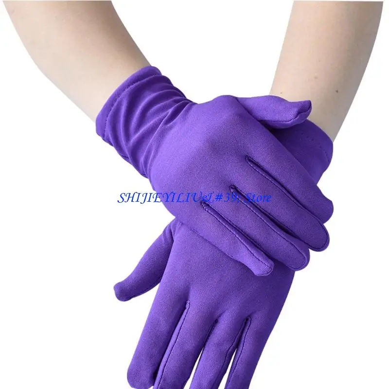 E21F Stretch Gloves For Dancing Ladies Smooth Milk Silk Breathable Execution Gloves