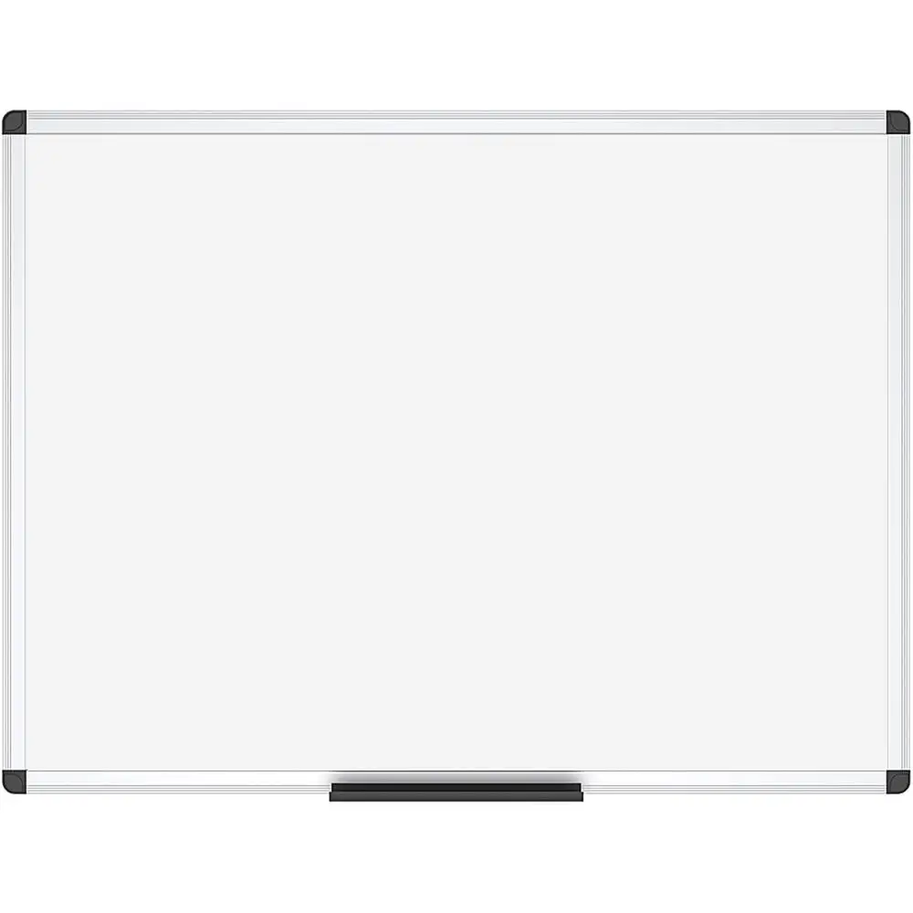 Quadro branco magnético com moldura de alumínio prateado 24x48