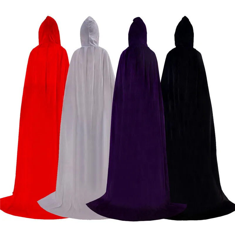 

Halloween Velvet Robe Death God Long Robe Wizard Witch Prince Princess Dance Party Costume Women's Traditional Chinese Clothing