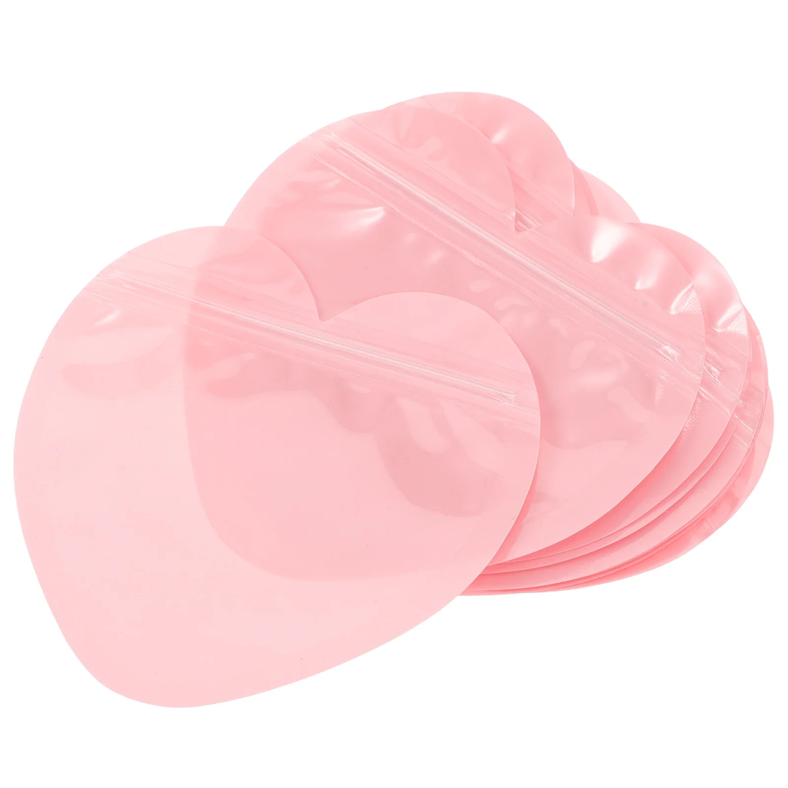 

10 Pcs Heart Shaped Jewelry Bag Small Transparent Self Seal Bags for Rings Earrings Bracelets Pink Packaging Plastic Storage
