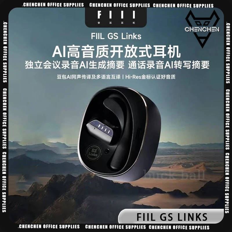 FIIL GS Links AI Bluetooth Earphones Intelligent Open Meeting Recording Transcription Ergonomic Custom Office Learning headphone