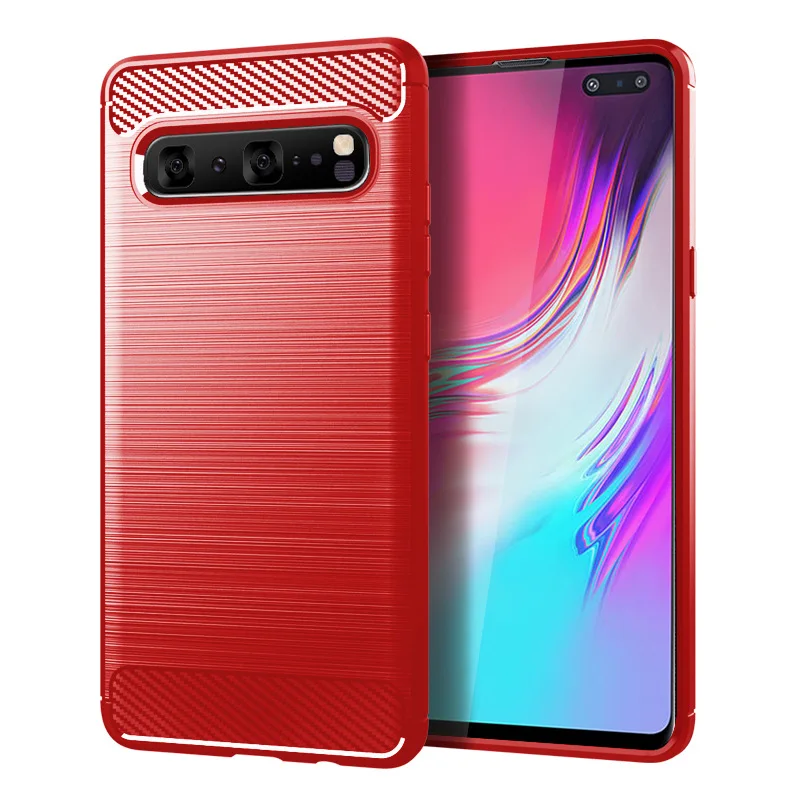 For Samsung S10 5G Silicone Full Protective Matte Soft Phone Cover For galaxy s10 5g Shockproof Carbon Fiber Cases Coque Fundas
