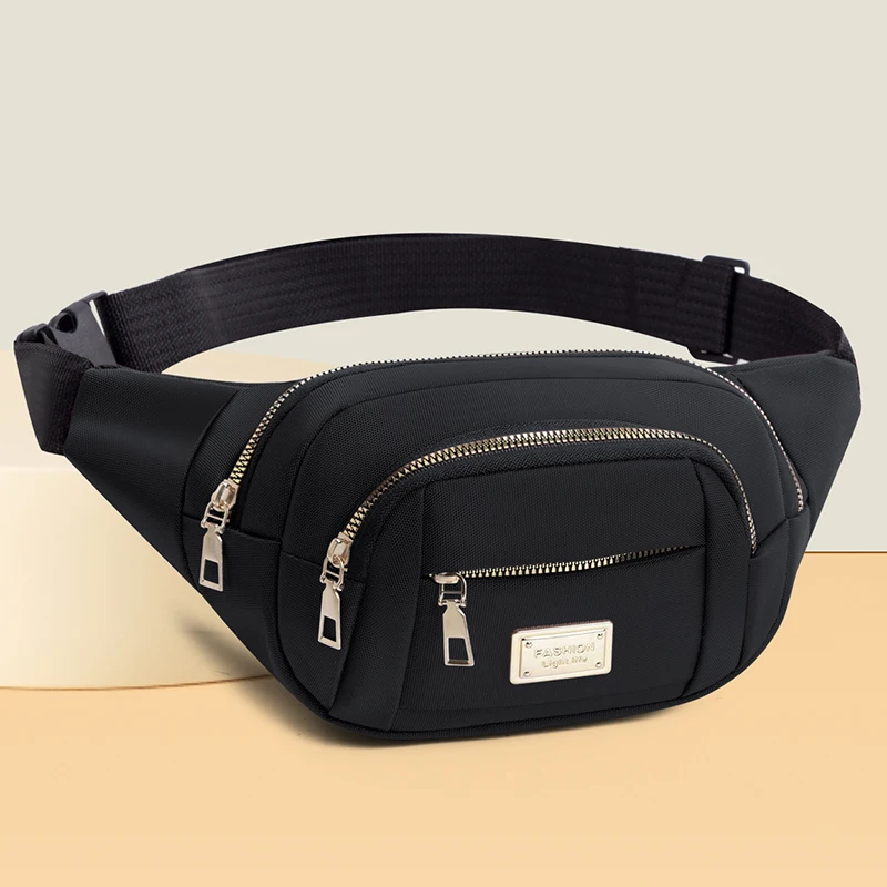 حقيبة خصر نسائية - حزام كتف قابل للتعديل، سحاب إغلاق، حقيبة كروس كاجوال، حقيبة صدر، متعددة الوظائف