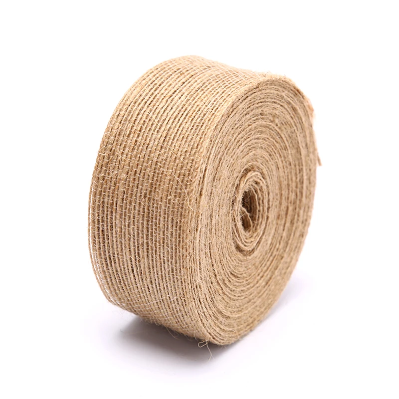 10M 10-38mm Burlap Ribbon Natural Vintage Jute Rope DIY Rustic Hemp Craft Gift Package Ribbon Handmade Wedding Party Supplies