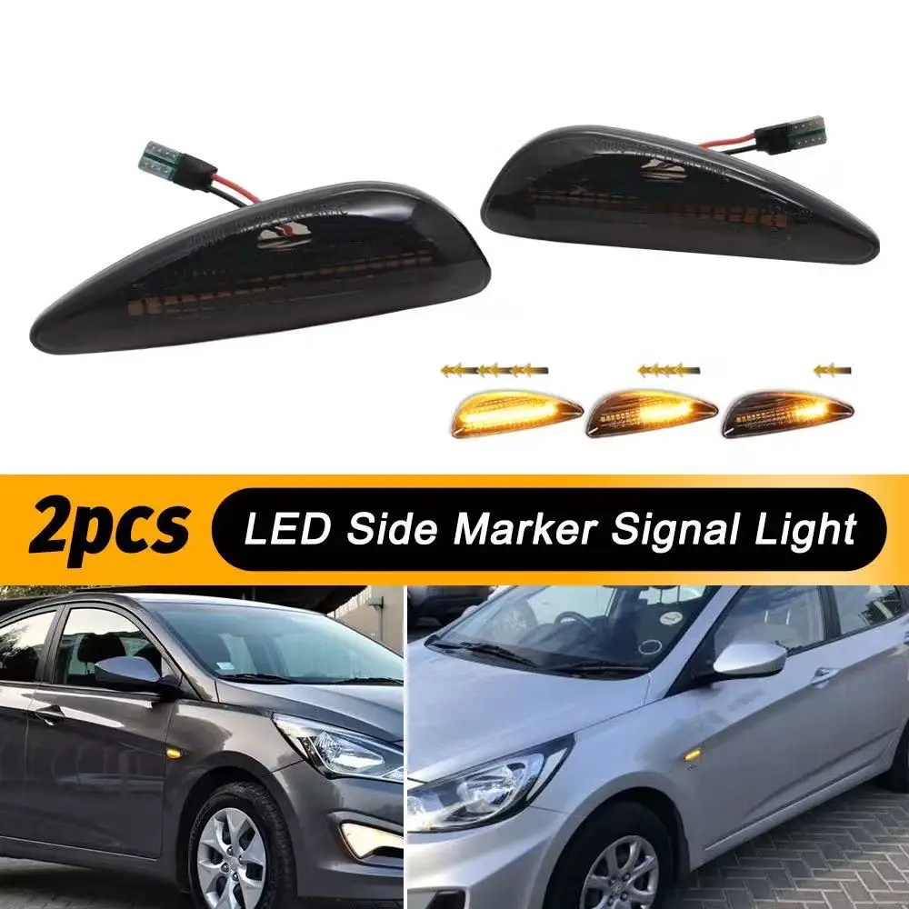 

2PCS Amber LED Turn Signal Light For Solaris Verna Accent I20 Side Marker Indicator Lamp Car Accessories 12V CANbus Error Free
