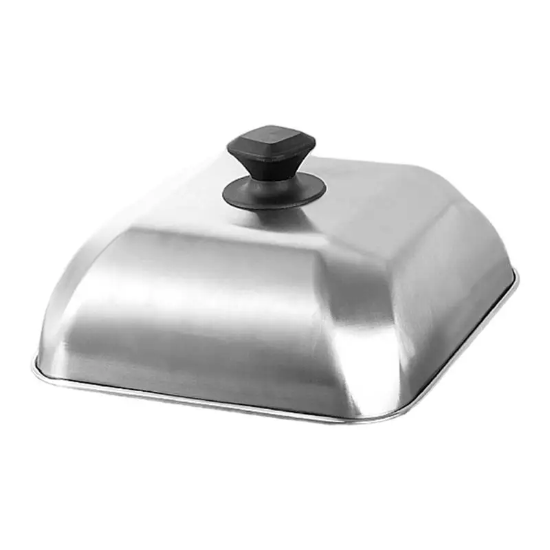 

Stainless Steel Frying Pan Covers Barbecue Burgers Sandwiches Steak Round Pot Lids Cover Cookware Cheese Melting Dome supplies