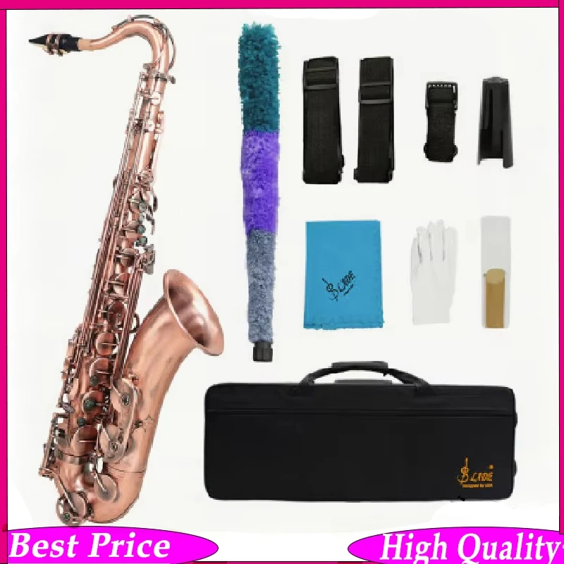 

B Key Tenor Saxophone Brass With Gold Lacquer Vintage Tenor Saxophone With Storage Case And Accessories Woodwind Instruments
