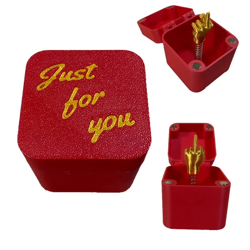 Valentine's Day Interesting Prank Gift Middle Finger in Box Surprising Joke Toy Creative Spoof Hand Gesture Gag Gift for Home