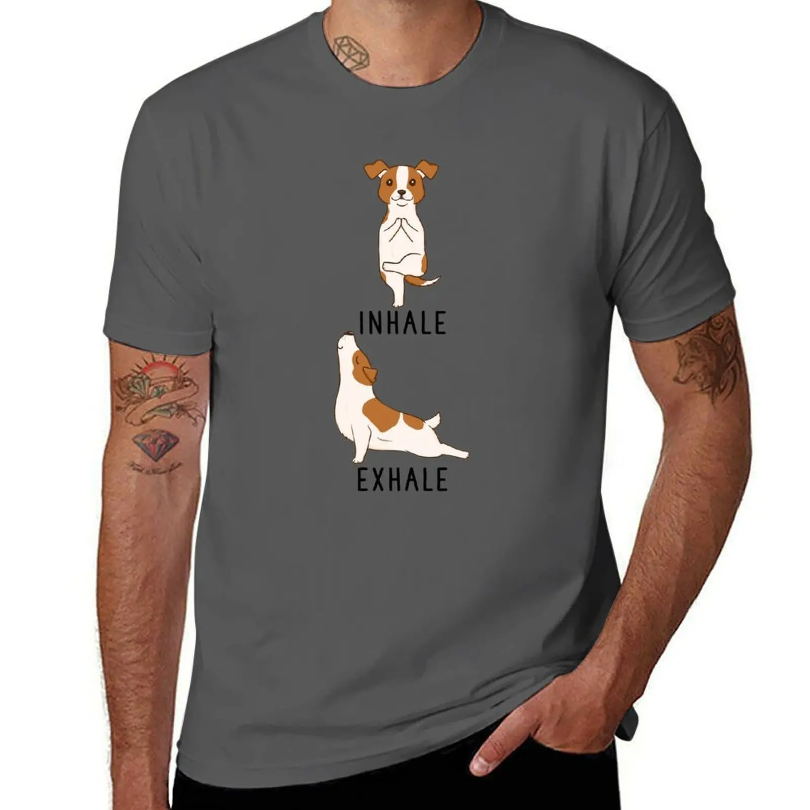 

Inhale Terrier Russell Jack Yoga Exhale T-Shirt Regular Fit Plain Tee Shirt