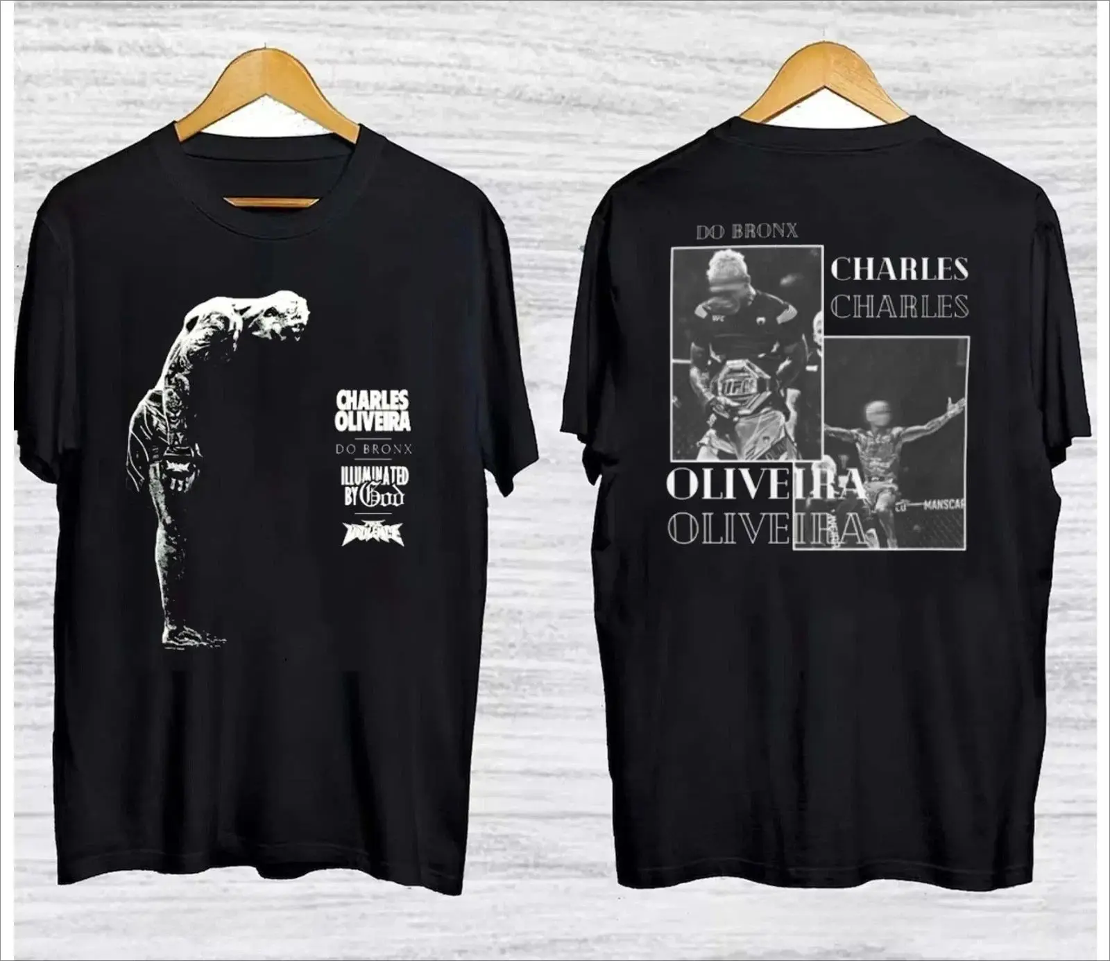 Camiseta Y2k Rock de Doble Cara con Diseño de Charles Oliveira Do Bronx, Regalo para Fans, de Alta Gama y Lujo, para Hombre y Mujer, Estampado Unisex