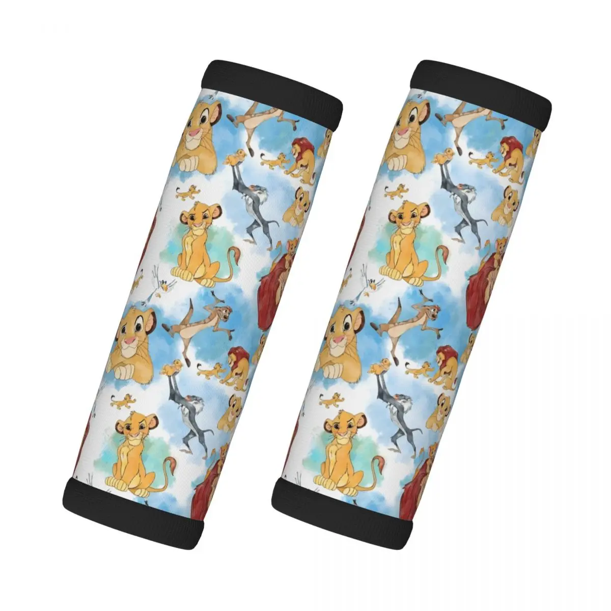 

Custom The Lion King 2 Pcs Luggage Handle Wrap Soft Grip Handle Cover Comfortable Simba Neoprene Suitcase Identifier Travel