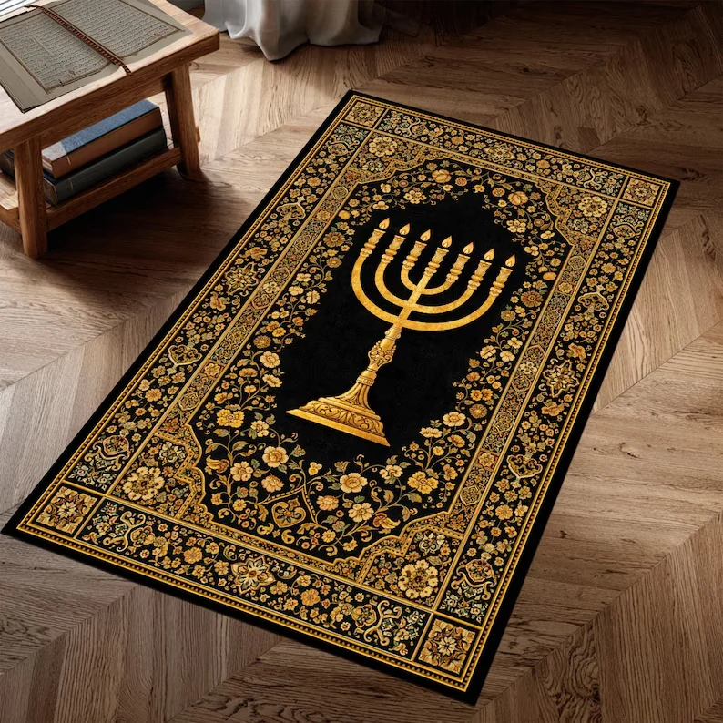 Vintage Christian Cross Rug Brown Golden Sunburst Pattern Living Room Carpet Religious Theme Lounge Floor Mat