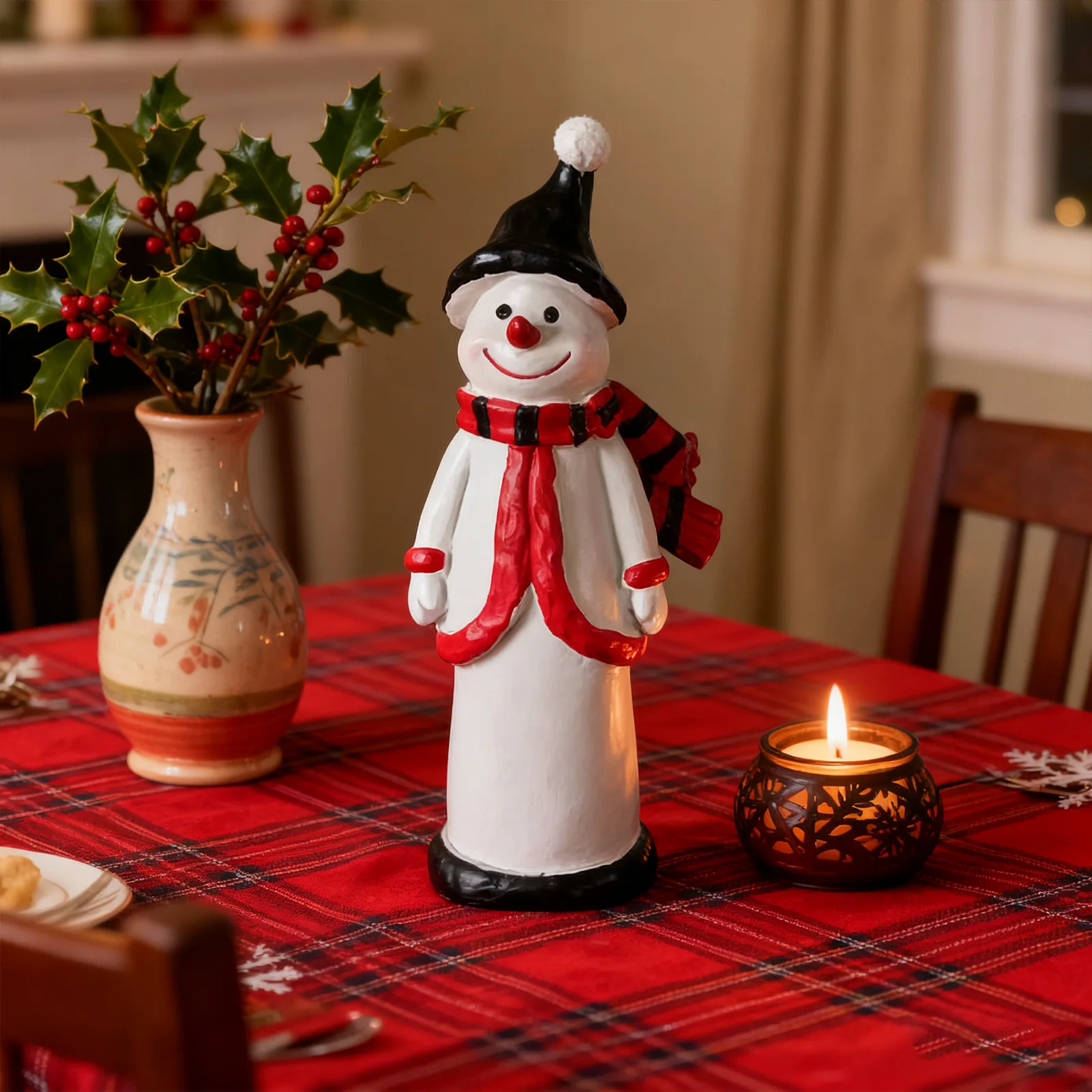 

Cartoon Santa Claus Ornament Lovely Desktop Snowman Figurine For Fireplace Dining Table Decor Navidad New Year Gift For Family