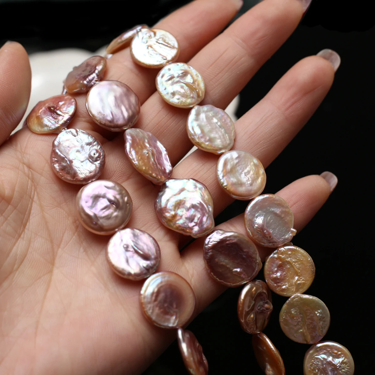 15-16mm Real Natural Freshwater Pearls Small Round Pieces Purple Beads for Jewellery Making DIY Necklace Earrings Accessories