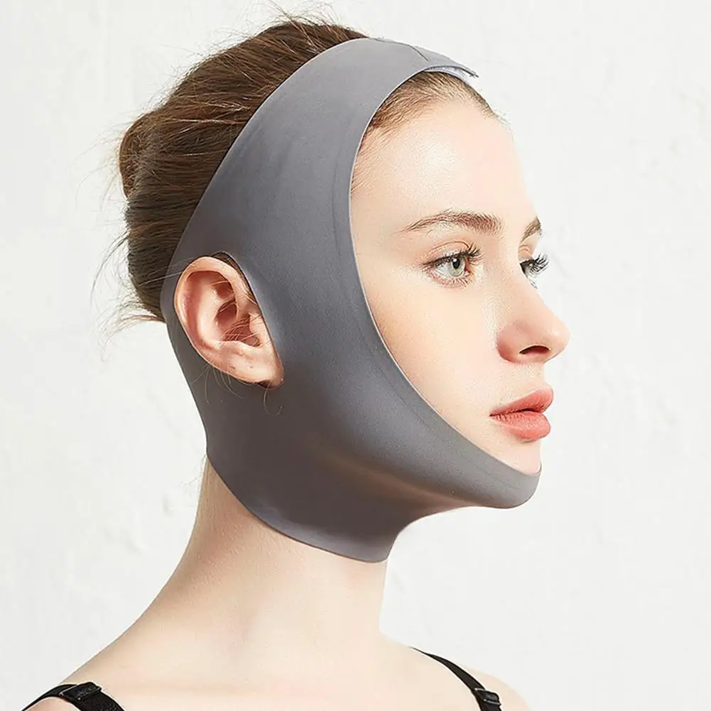 Máscara Facial Reafirmante en Forma de V, Correa Adelgazante Facial, Vendaje Adelgazante para Mentón y Mejillas, Banda Reutilizable para Contorno Facial, Herramienta para Esculpir la Piel