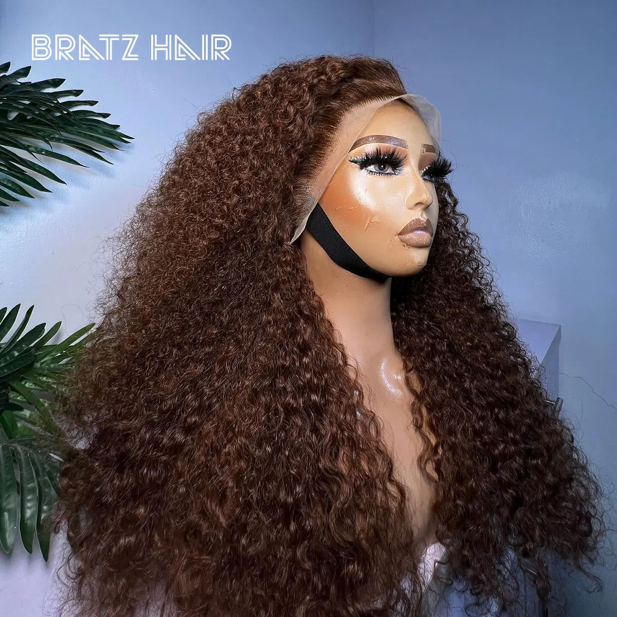 

Brown Jerry Curly 13x4 Full Frontal Wig 300% Density Human Hair Wigs 13x6 Kinky Curly Transparent Lace Front Wig for Woman