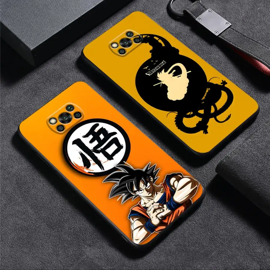 Dragon Ball Cute Goku Art Black Soft Phone Cover Case for Xiaomi Poco C61 M5 X3 X4 X5 X7 Pro F1 C50 C40 C71 C75 F3 M3 M4 M7 Pro