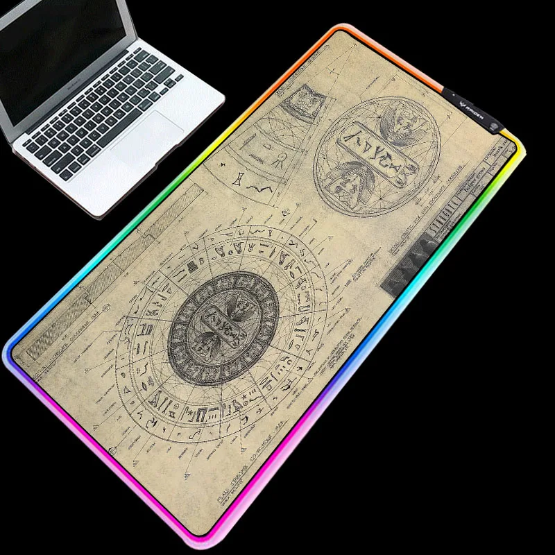 

RGB Stargate SG-1 Mouse Pads Glowing RGB LED Desktop Mats Laptop Mice Pad for Gamer Gaming Mousepad Office Carpet Gamer Pc Table