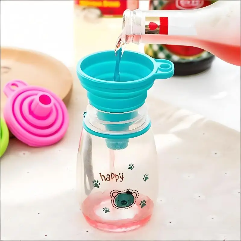 Kitchen Silicone Collapsible Funnel Set Of 10 Foldable-Cooking-Food-Grade For Filling Bottles Perfume Capsules Fry Oil Filter...