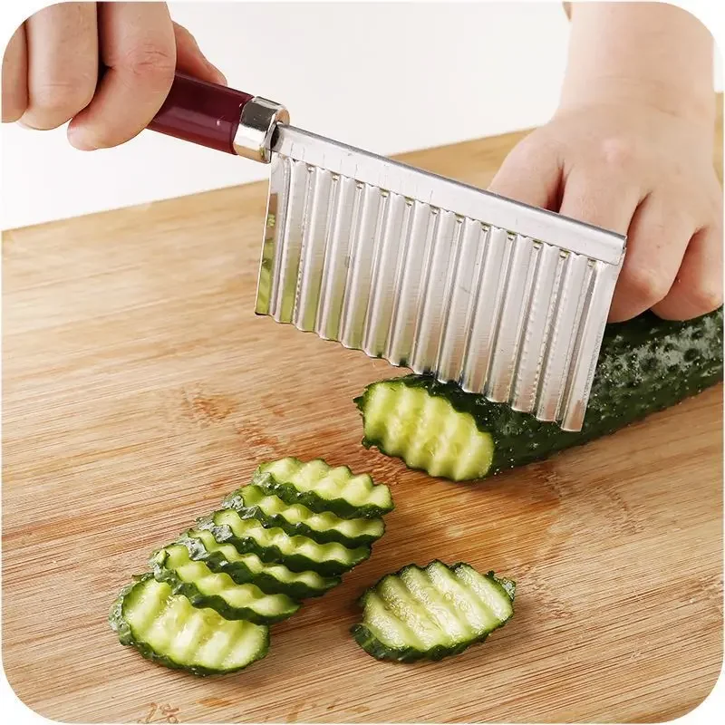 Stainless Steel Spike Potato Cutting Multifunctional Home Kitchen Vegetable Cutter Fries Wave Knife Fancy Slicer Kitchen Items