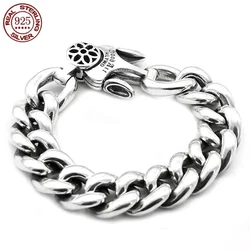 Punk style heavy 925 silver bracelet men's personality hipster accessories nightclub bullying glossy King Kong pestle bracelet