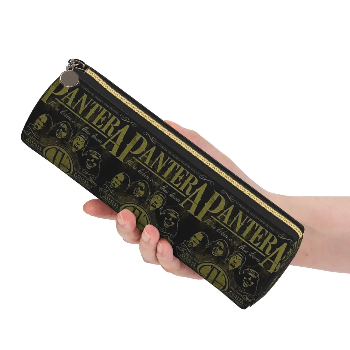 US Pantera Band Dimebag Darrell Poster Pencil Case Pencil Pouch Cylinder Pen Box Pencil Bag for Studen School