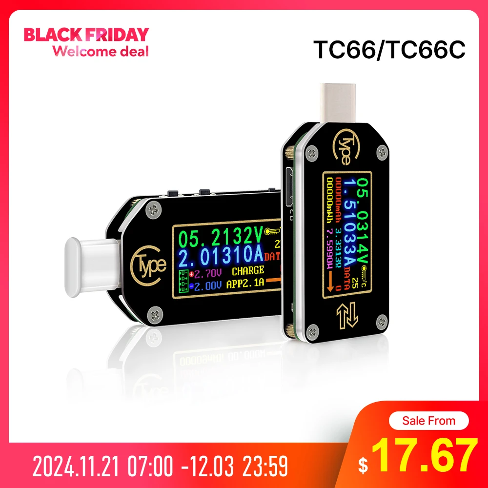 RD TC66/TC66C  Type-C PD trigger  USB-C Voltmeter ammeter voltage 2 way current meter multimeter PD charger battery USB Tester