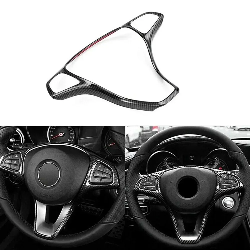 Steering Wheel Panel Cover Trim Carbon Fiber Cover For Mercedes For Benz W213 W205 C E 2014-17 Car Decoration Part