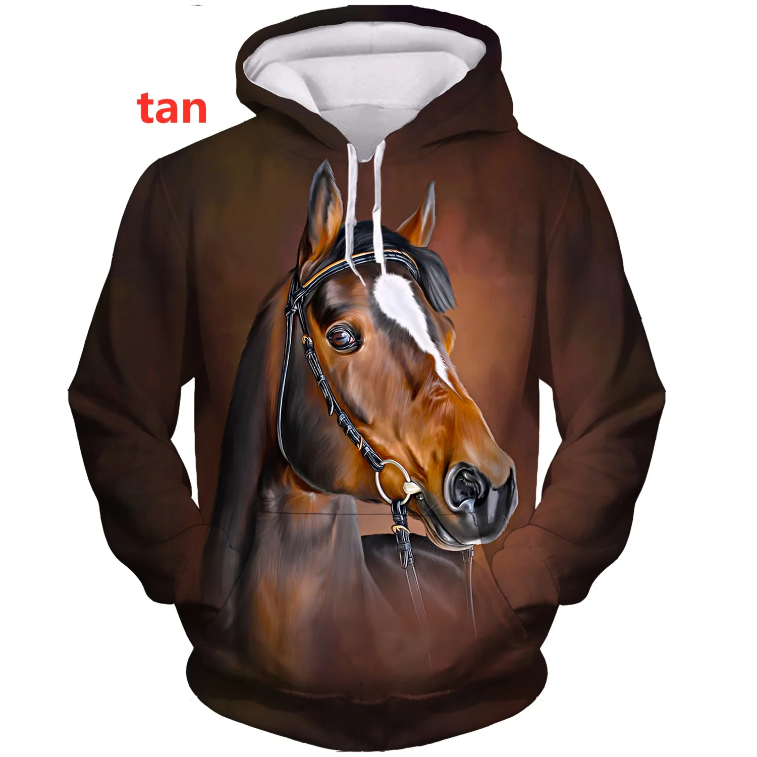 Sudaderas con capucha con estampado 3D de caballo para hombres y mujeres, suéteres casuales, ropa de calle de dibujos animados, Sudaderas con