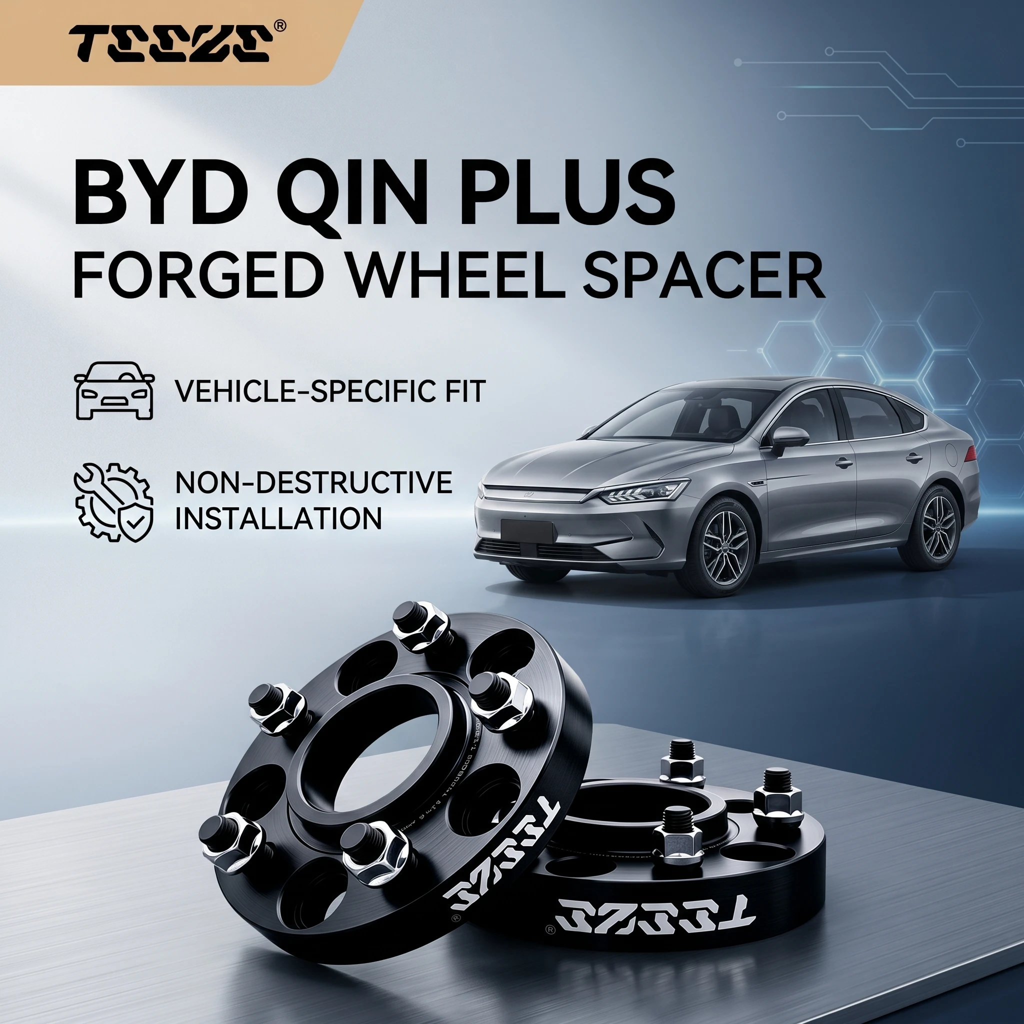 

Teeze 2/4pcs 5x120 CB 64.1mm M14x1.5 Hub Centric Black Forged wheel spacer For BYD Qin Plus Flange Plate15/20/25/30/35mm