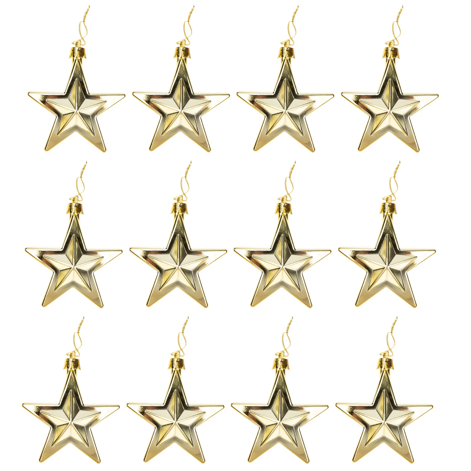 

12Pcs Christmas Star Pendants Xmas Decor Unique Design Hanging Ornaments for Party Decor Xmas Star Pendants Party Scene Layout