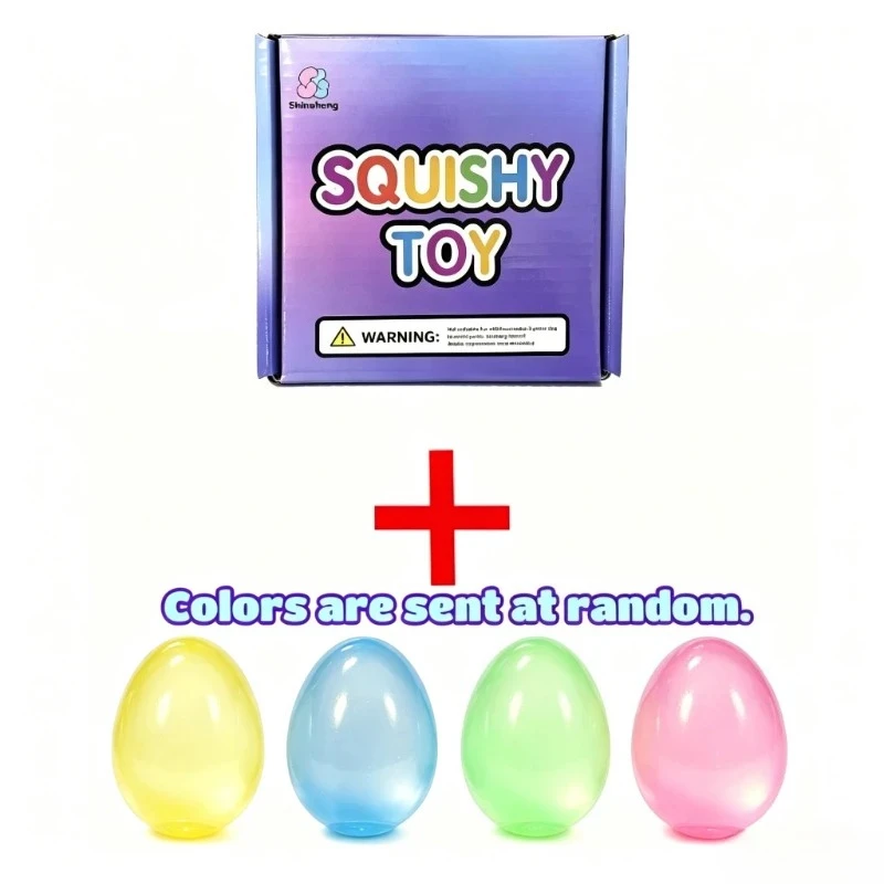 Transparent Egg Squishy Decor Slow Rising Squeeze Prop with Maltose Texture Soft Comfortable Touch Relieve Stress for Adults