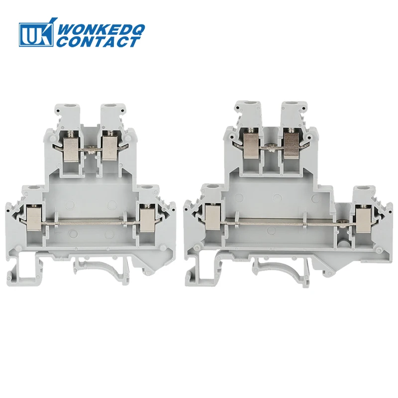 UKK/UKKB 3 10Pcs Double Level Screw Connector 2.5 mm² Wire Plug Electrical Universal DIN Rail 2 Level Terminal Block UKK3 UKKB3