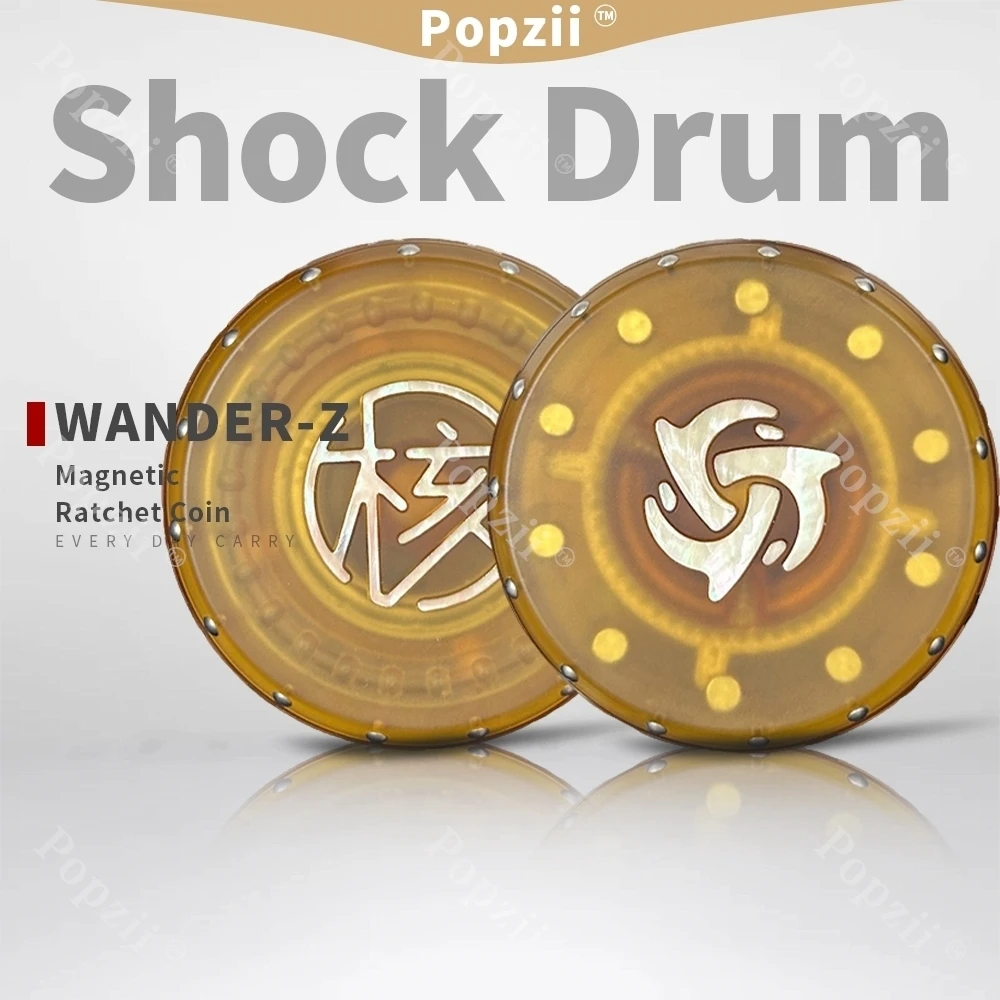 WANDER Z 쇼크 드럼 EDC 발광 코팅 자석 래칫 코인 피젯 스피너 손가락 회전 장난감 스냅 코인 불안 완화 장난감
